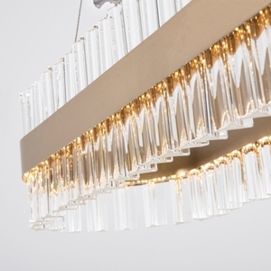 Zambelis Pendellampa LED 68W 3000K matt guld rostfritt stål glas small 4