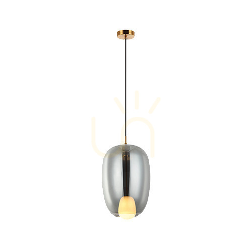 Kontrollera Pendellampa Zambelis G9 rökt glas guld matt Ø30 cm