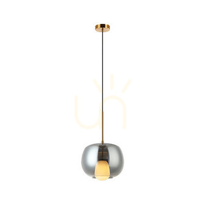 Hänglampa Zambelis G9 rökt glas guld matt 30 cm small 1