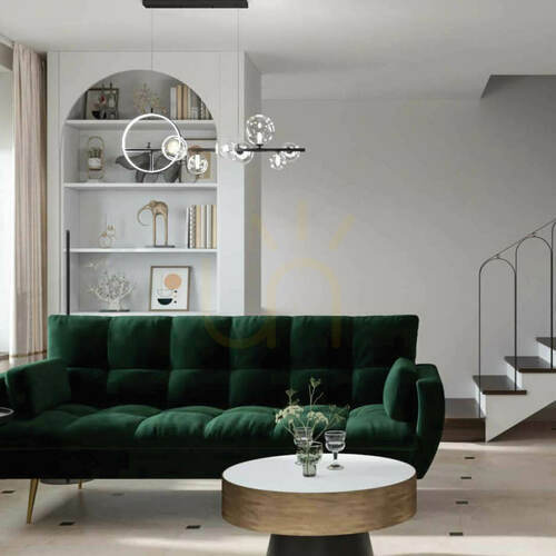 Kontrollera Zambelis pendellampa svart metall glas 7-ljus G9 dimbar 3000K
