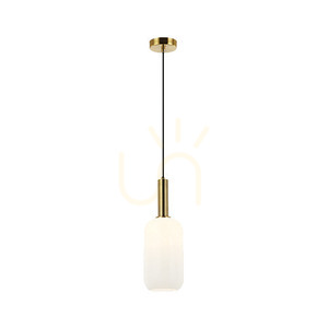 Pendellampa Zambelis E27 Opalglas Guld Matt 15 cm small 1