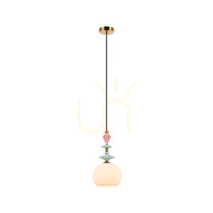 Pendellampa Zambelis E27 opalglas antik mässing 21 cm small 1