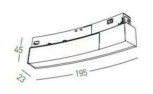 Magnetisk LED-skenmodul Zambelis 22093 8W 3000K sandig svart DALI 48V båge 600 mm small 1