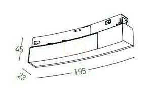 Spårljus Zambelis svart 8W LED 3000K dimbar DALI small 1