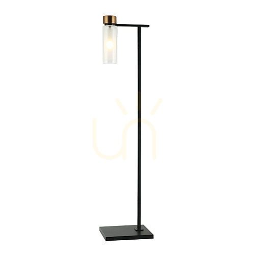 Kontrollera Golvlampa E14 Sandy Black Antik Mässing ZAMBELIS