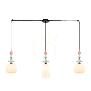 Linjelampa 3xe27 Metall/keramik/opalglas ZAMBELIS small 1