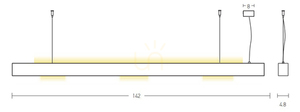 Pendant Light Zambelis LED Bronze Gold 54W 3000K Up-Down small 2