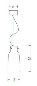 Pendellampa Zambelis E27 Vit Matt Lera 13 cm small 1