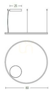 Pendellampa Zambelis LED 57W 3000K guld matt Ø80 cm aluminium akryl small 2
