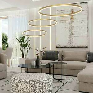 Pendellampa Zambelis LED 57W 3000K guld matt Ø80 cm aluminium akryl small 0