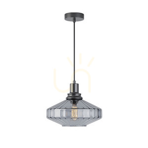 Pendant Light Zambelis E27 40W Metall Glas Mörkgrå 28 cm small 1