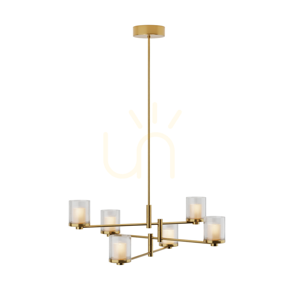 Utsikt Pendel LED-lampa Zambelis 42W 3000K matt guld metall glas Pendel LED-lampa Zambelis 42W 3000K matt guld metall glas