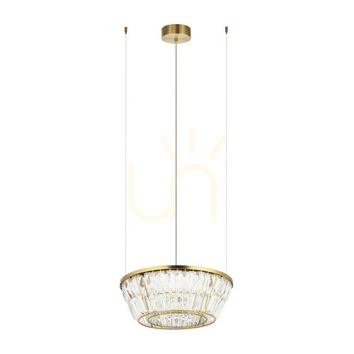 Kontrollera Pendellampa Zambelis LED 27W 3000K antik mässing kristall 40 cm
