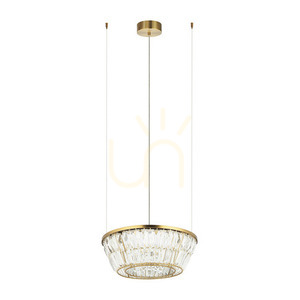 Pendellampa Zambelis LED 27W 3000K antik mässing kristall 40 cm small 0