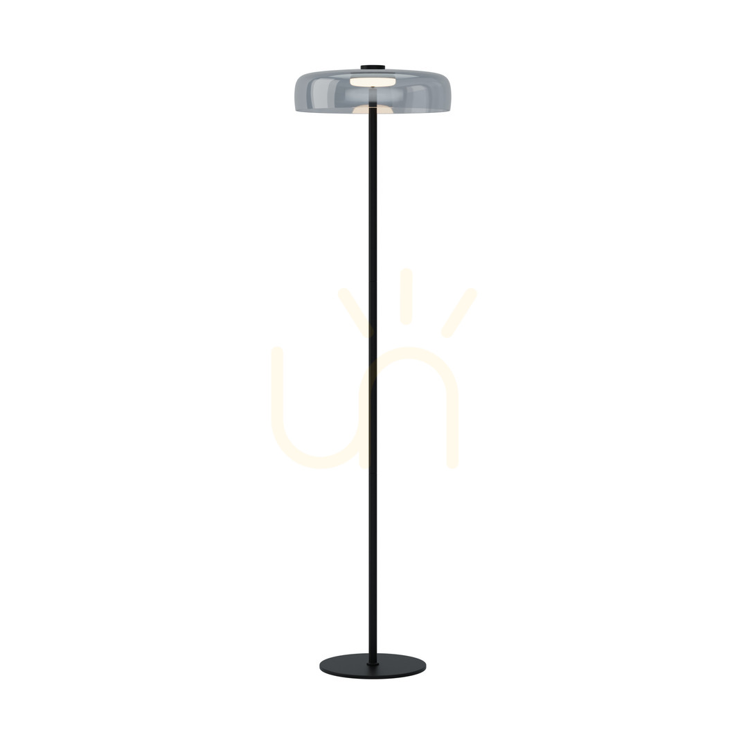 Utsikt Golv LED-lampa 15W 3000k Metallglas Svart ZAMBELIS Golv LED-lampa 15W 3000k Metallglas Svart ZAMBELIS