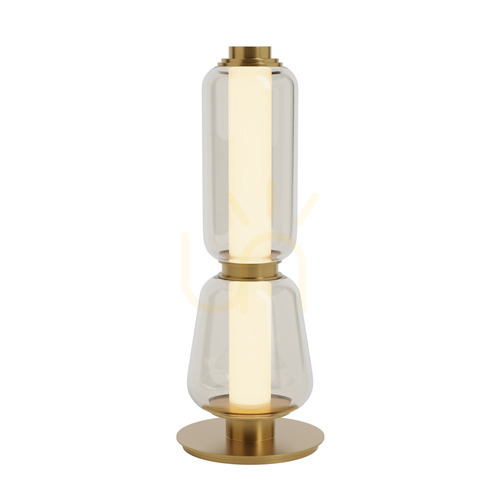 Kontrollera LED-bordslampa 23060 7W 3000K champagnefärgat glas matt guld ZAMBELIS