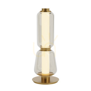 LED-bordslampa 23060 7W 3000K champagnefärgat glas matt guld ZAMBELIS small 1
