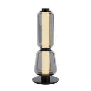 Zambelis 23061 LED-bordslampa 7 W 3000 K svart med rökfärgat glas small 1