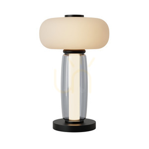 Bordslampa LED 23W 3000k metallrökt och opalglas, svart ZAMBELIS small 1