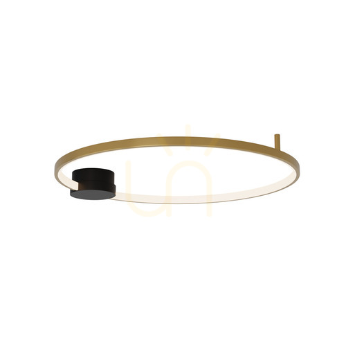Kontrollera Plafond Zambelis LED 24W 3000K svart matt med guldring 64 cm