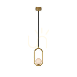 Zambelis 23136 pendellampa i matt guldmetall och opalglas, G9 LED 7 W small 1