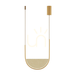 LED-pendellampa Zambelis 23165 28 W, 40 cm, matt guld och champagnefärgat glas small 1