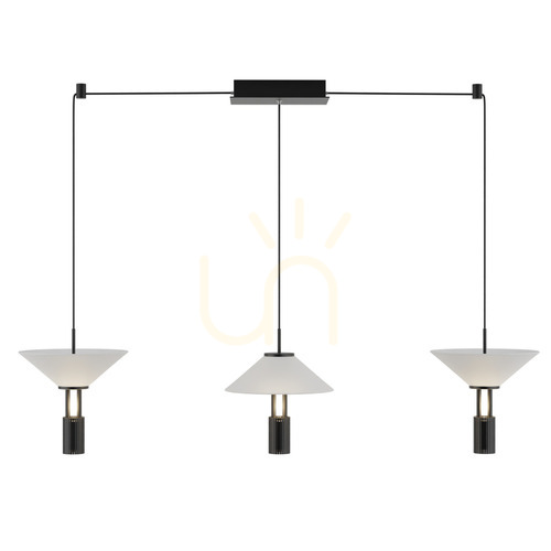 Kontrollera Zambelis 23202 svart LED-pendellampa, opalglas, 120 cm, 28 W 3000 K