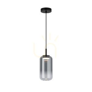 Zambelis Pendel LED 12W 3000K svart matt rökt glas small 1