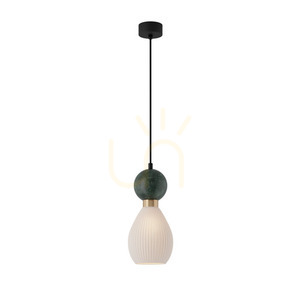 Pendellampa Zambelis E14 Grön Marmor Mässing Svart 15W 14 cm small 1
