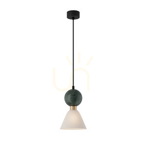 Pendellampa Zambelis E14 grön marmor mässing svart 16 cm small 1