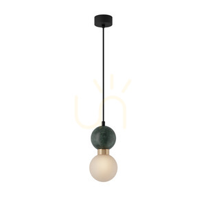 Zambelis pendellampa G9 7W grön marmor mässing small 1