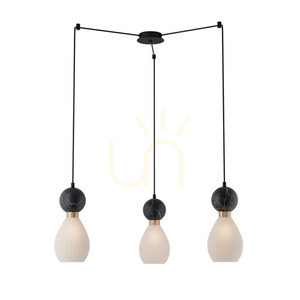 Pendel Zambelis 3xE14 svart marmor mässing 80 cm small 1