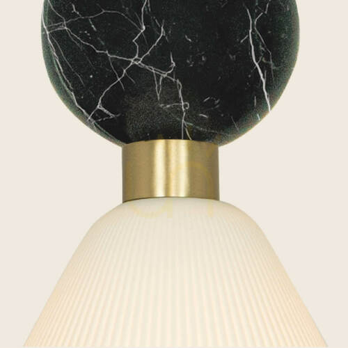 Kontrollera Zambelis 23249 pendellampa, 3×E14, svart marmor och mässing, 80 cm