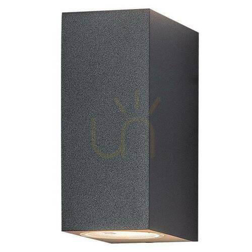 Kontrollera Zambelis utomhusvägglampa 2xGU10 grafit IP54 aluminium glas