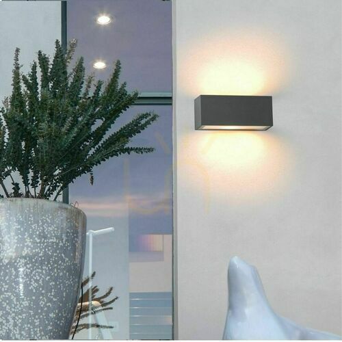 Kontrollera Zambelis E146 utomhusvägglampa grafit E27 IP44 aluminium härdat glas