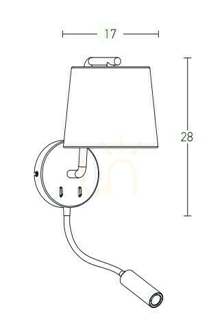 Kontrollera Vägglampa med läslampa svart matt Zambelis E27 3000K