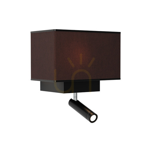Kontrollera Zambelis H59 svart vägglampa med 3 W LED-läslampa + E27 max 40 W och USB