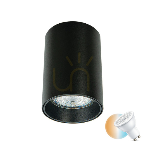 Kontrollera Utanpåliggande takspot Zambelis S154 GU10 max 40 W sandsvart Ø6 cm