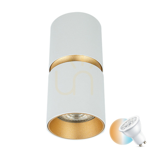 Kontrollera Takspotlampa Gu10 MAX 40W Brussed Gold ZAMBELIS
