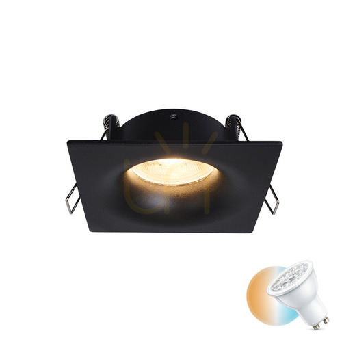 Kontrollera Infälld spotlight Gu10 MAX 50W Svart Ip65 ZAMBELIS