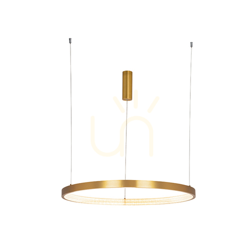 Kontrollera Hänglampa Zambelis LED dimbar borstat guld matt 3000K Ø80 cm