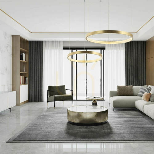 Kontrollera Hänglampa Zambelis LED dimbar borstat guld matt 3000K Ø80 cm