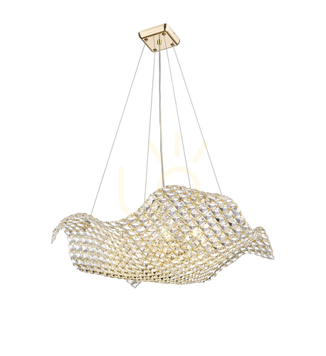 Kontrollera TIARA P0221-08M-F7AC Guld 8xG9 Taklampa.