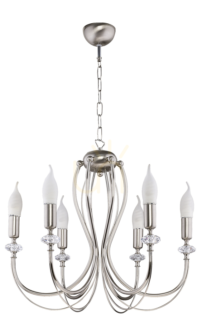 Kontrollera MELODY Ljuskrona Silver 6XE14/11W MELODY Ljuskrona Silver 6XE14/11W