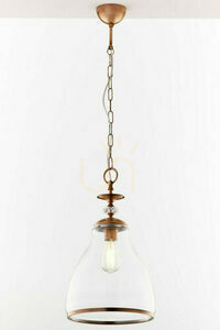 Jupiter ISLA 1781 pendellampa, kopparfärgad, glasskärm, 1×E27 small 0