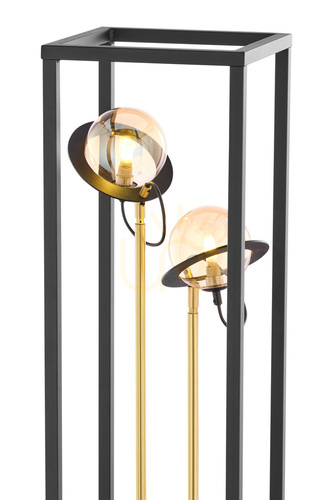Kontrollera Jupiter PLANET 1910 golvlampa i guld och svart, 2×G9, 150 cm
