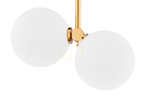 Kontrollera Jupiter LUNA 1919 vägglampa guld med två glasklot 2x G9