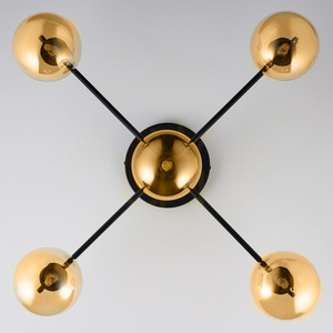 Jupiter 2032 FIGARO taklampa, 5 × G9, bärnstensglas, svart och guld, 82 cm small 13