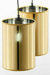 Taklampa Jupiter CORTINA 2091 guld, 2 cylindriska skärmar på 50 cm skena, 2x E27 small 6