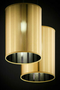 Taklampa Jupiter CORTINA 2091 guld, 2 cylindriska skärmar på 50 cm skena, 2x E27 small 9